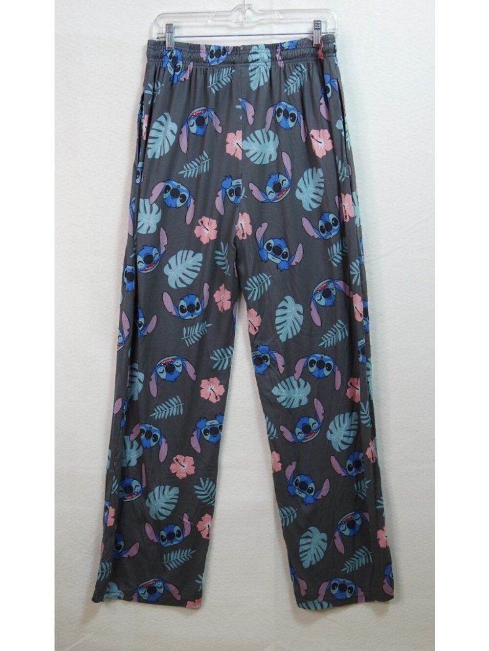 Disney Lilo & Stitch Tropical Lounge Sleep Pants Men's Large Gray Pockets Soft - Picture 3 of 5